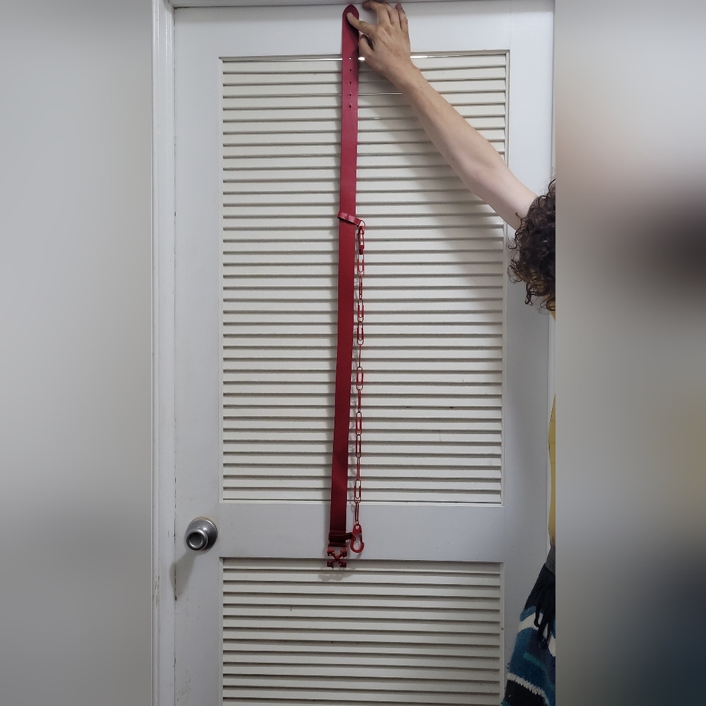 Off-White red paperclip belt